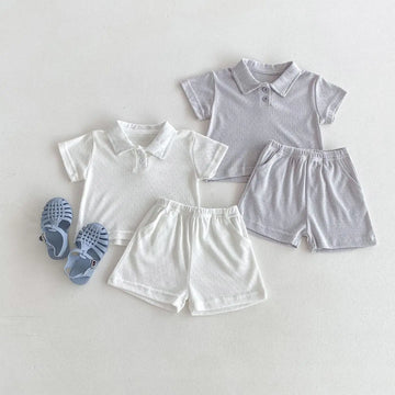 Summer Kids Hollow Out Shirt & Shorts Set