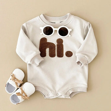 'hi.' Cute Long-Sleeved Onesie