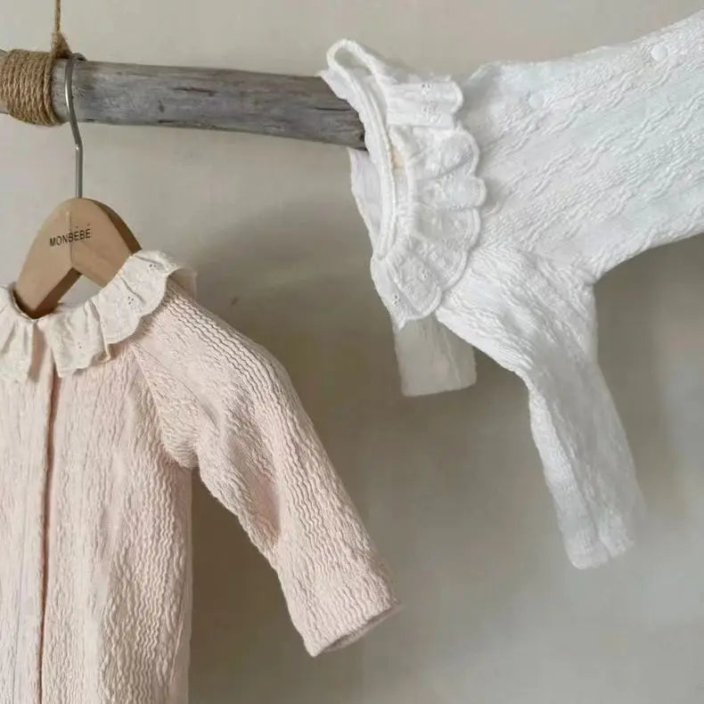 Long Sleeve Lace Collar Onesie