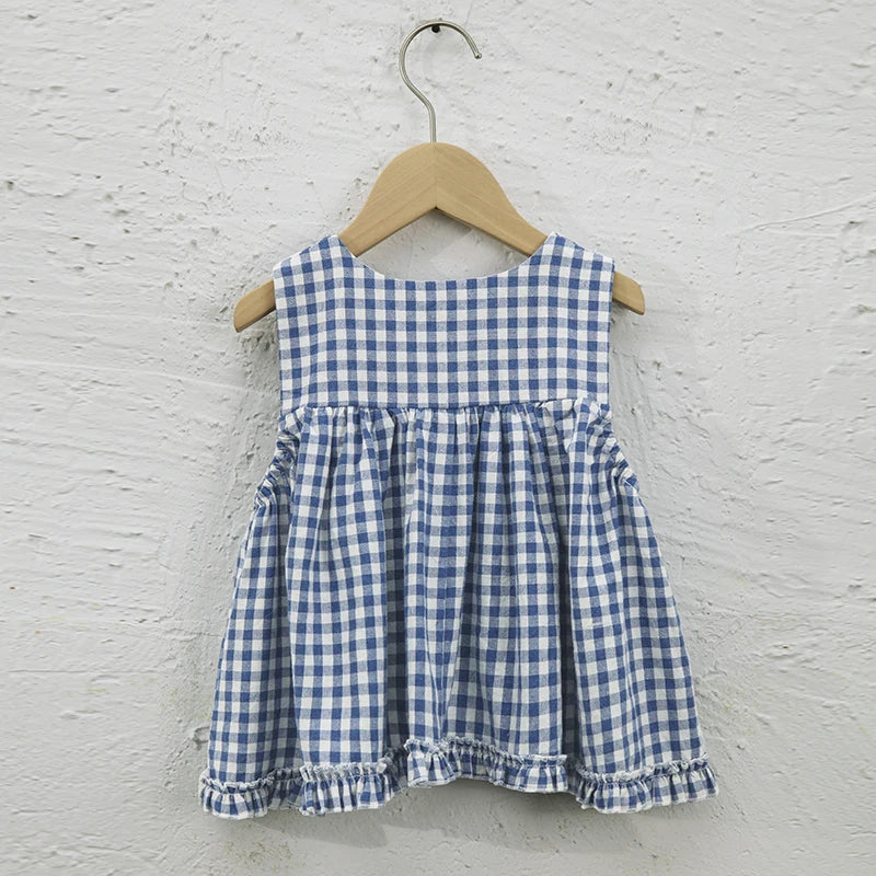 Girls Plaid Sleeveless Top