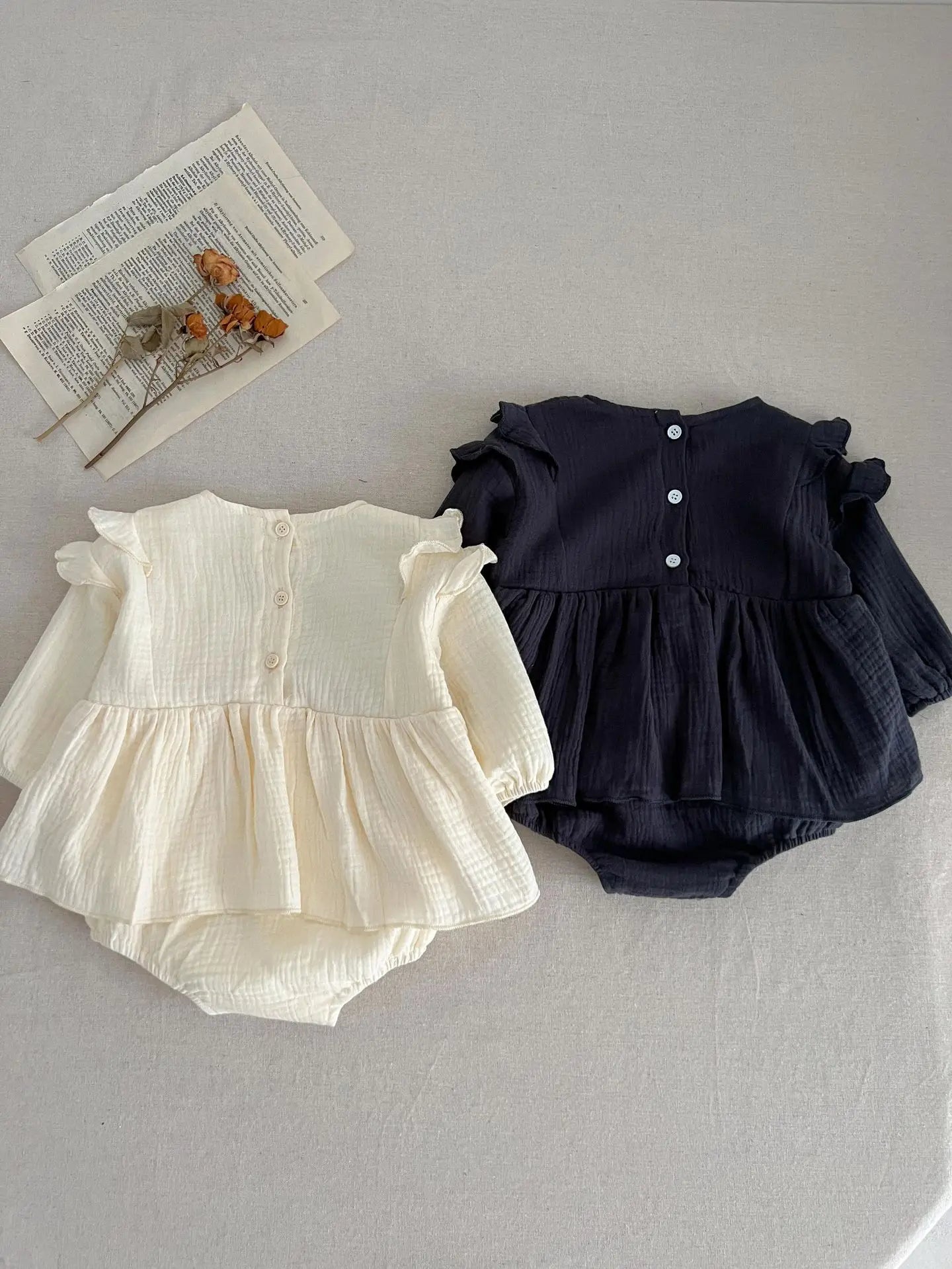 Little Plant Embroidered Onesie Dress