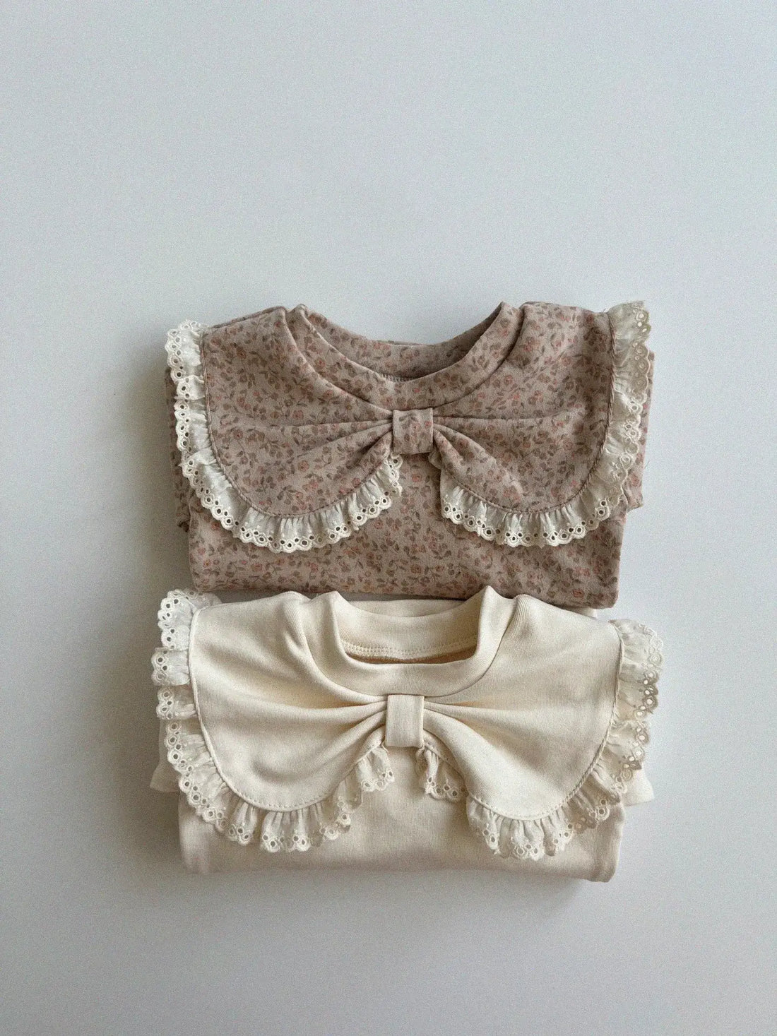 Girls Bow Collar Long-Sleeved Blouse