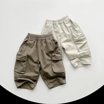 Boys Solid Pocket Cargo Pants