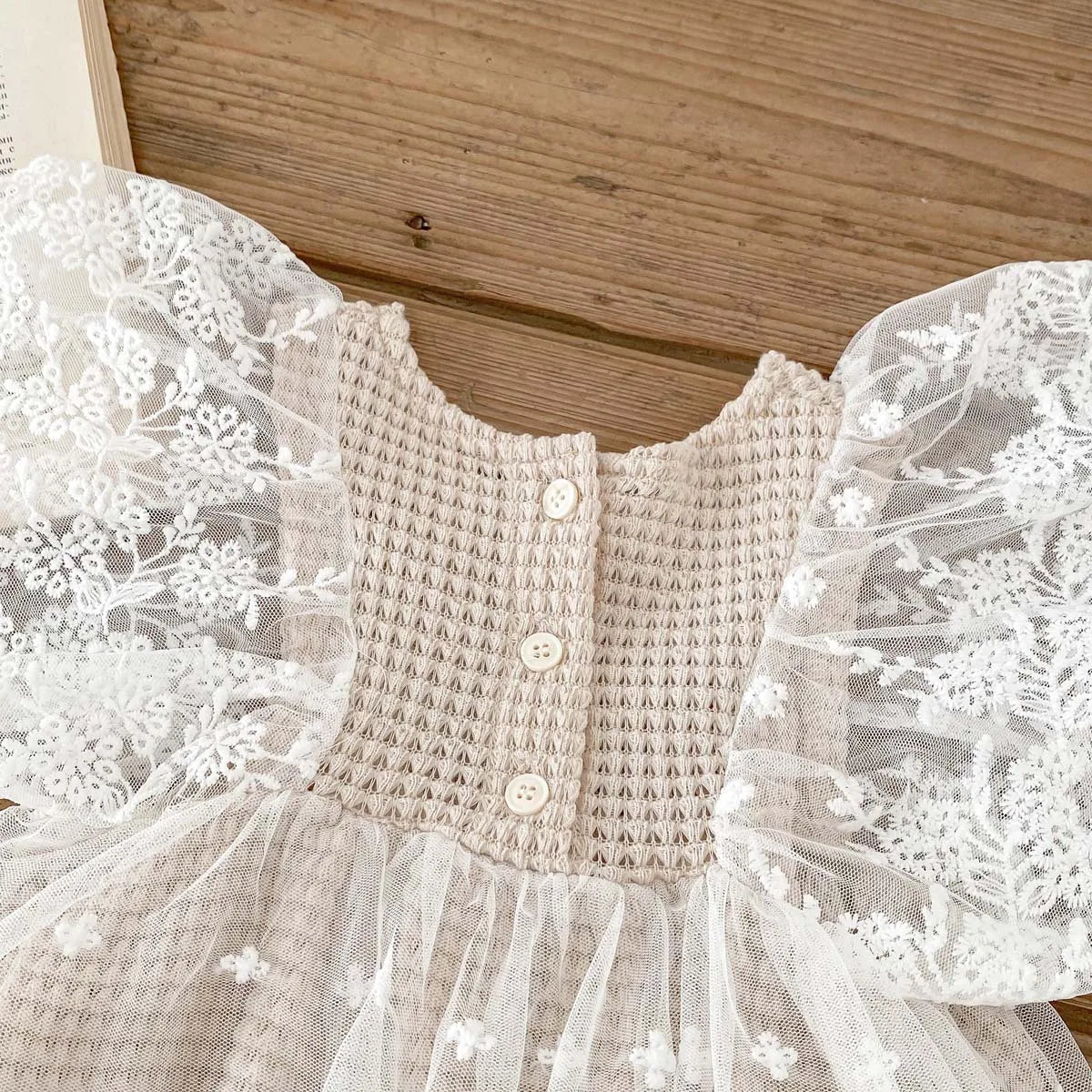 Lace Waffle Girl's Onesie