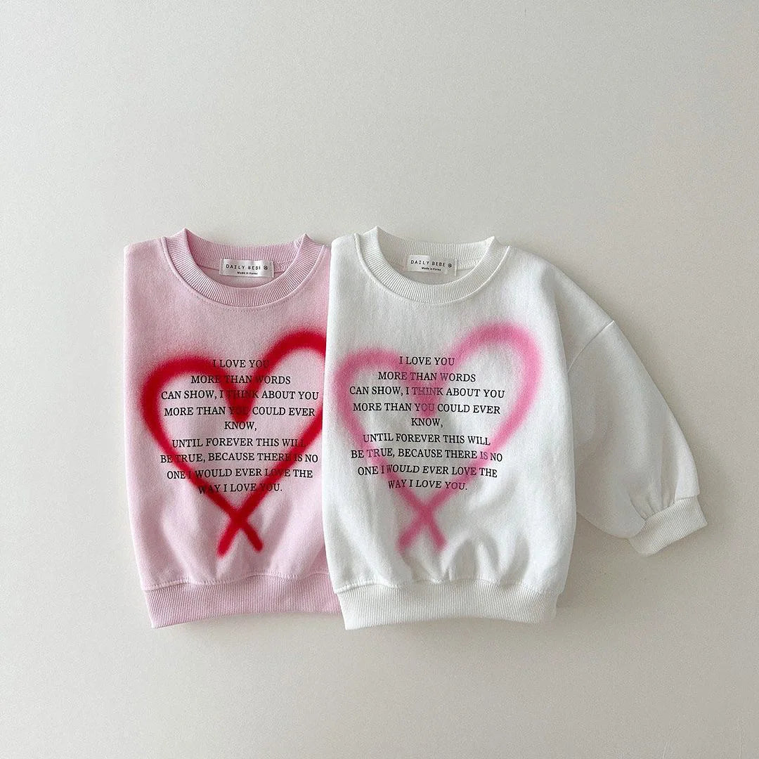Heart Print Girls Sweatshirt