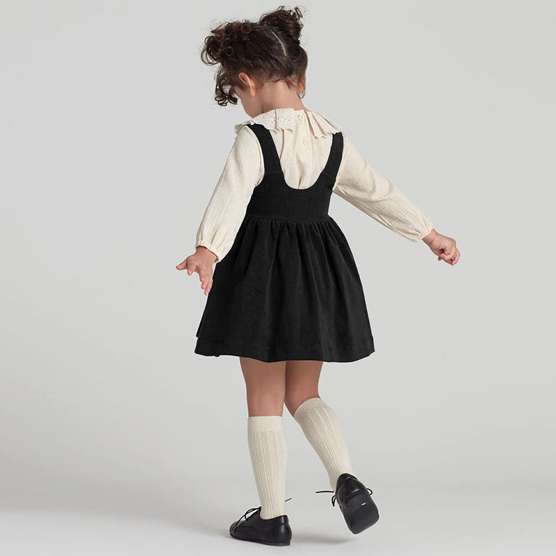 Girls' Retro Corduroy Dress