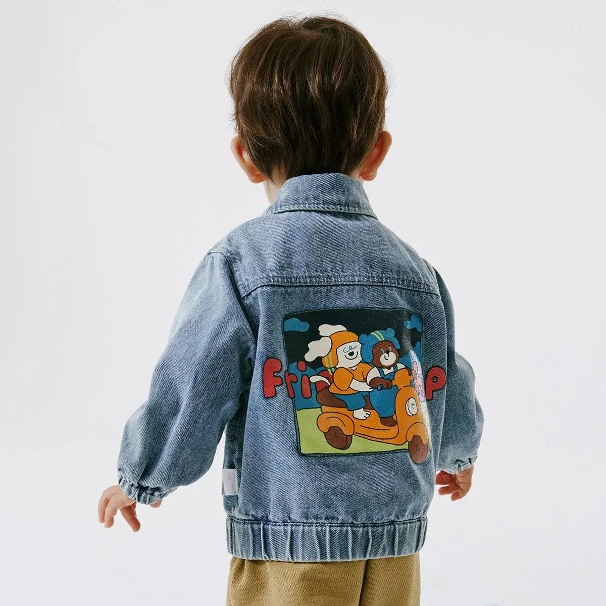 Cartoon Print Denim Jacket
