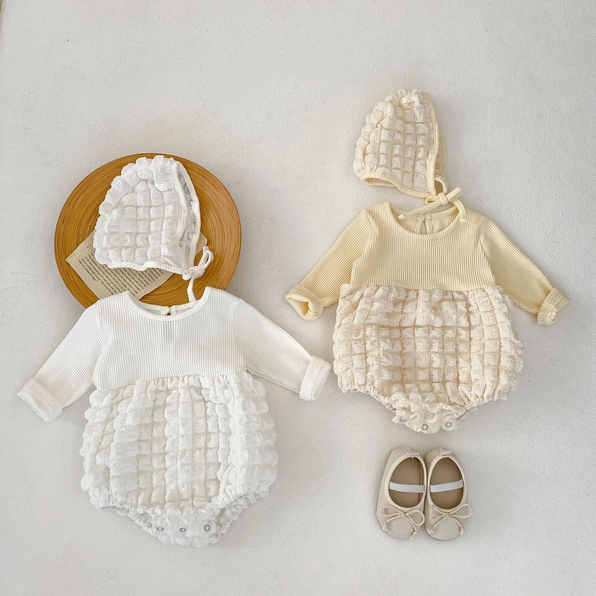 Ribbed Bubble Onesie with Hat