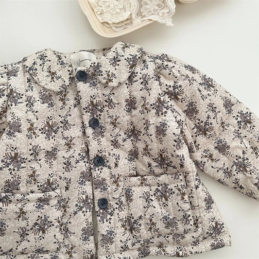 Girl's Floral Puffer Jacket