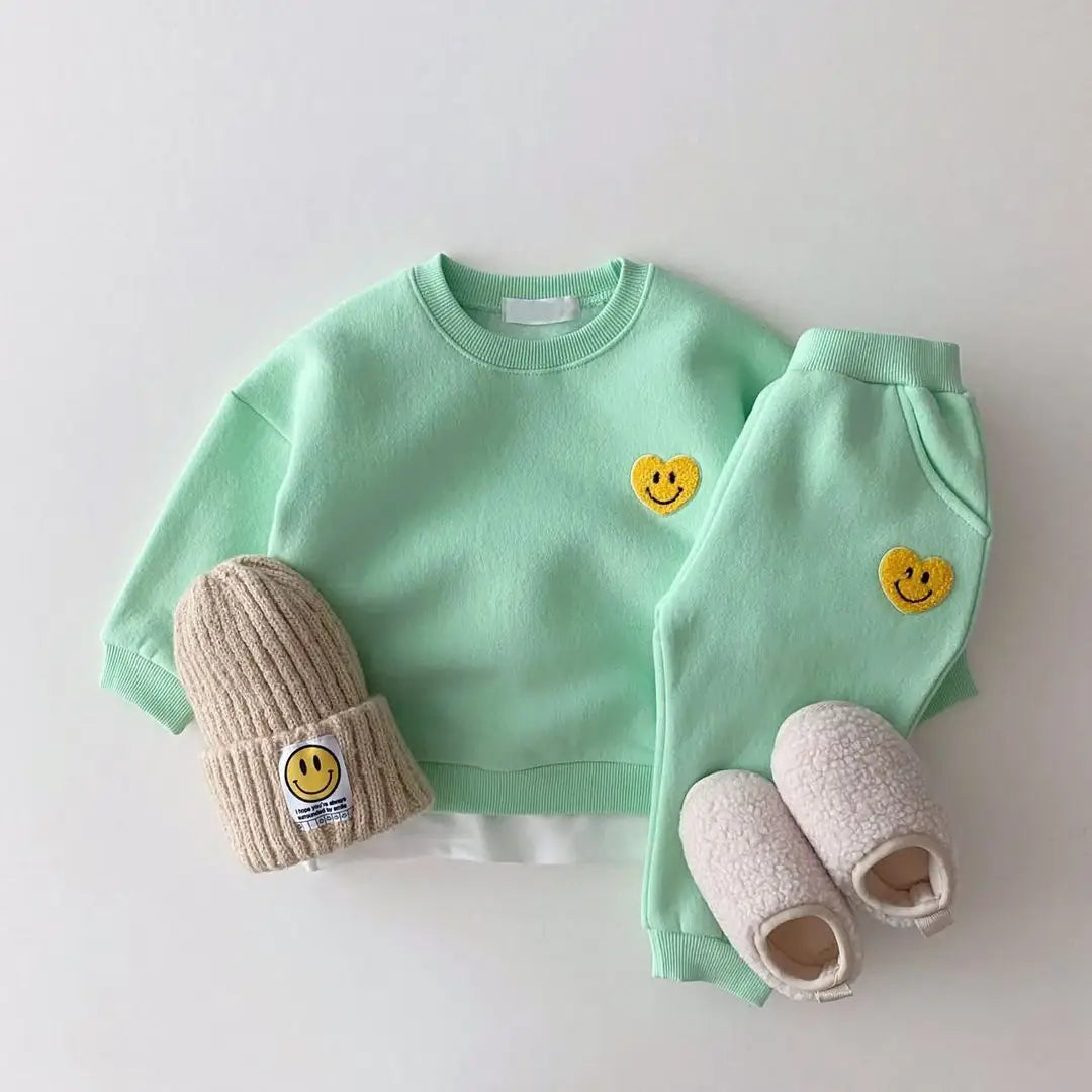 Smiley Patch Fleece Lined Jogger Set