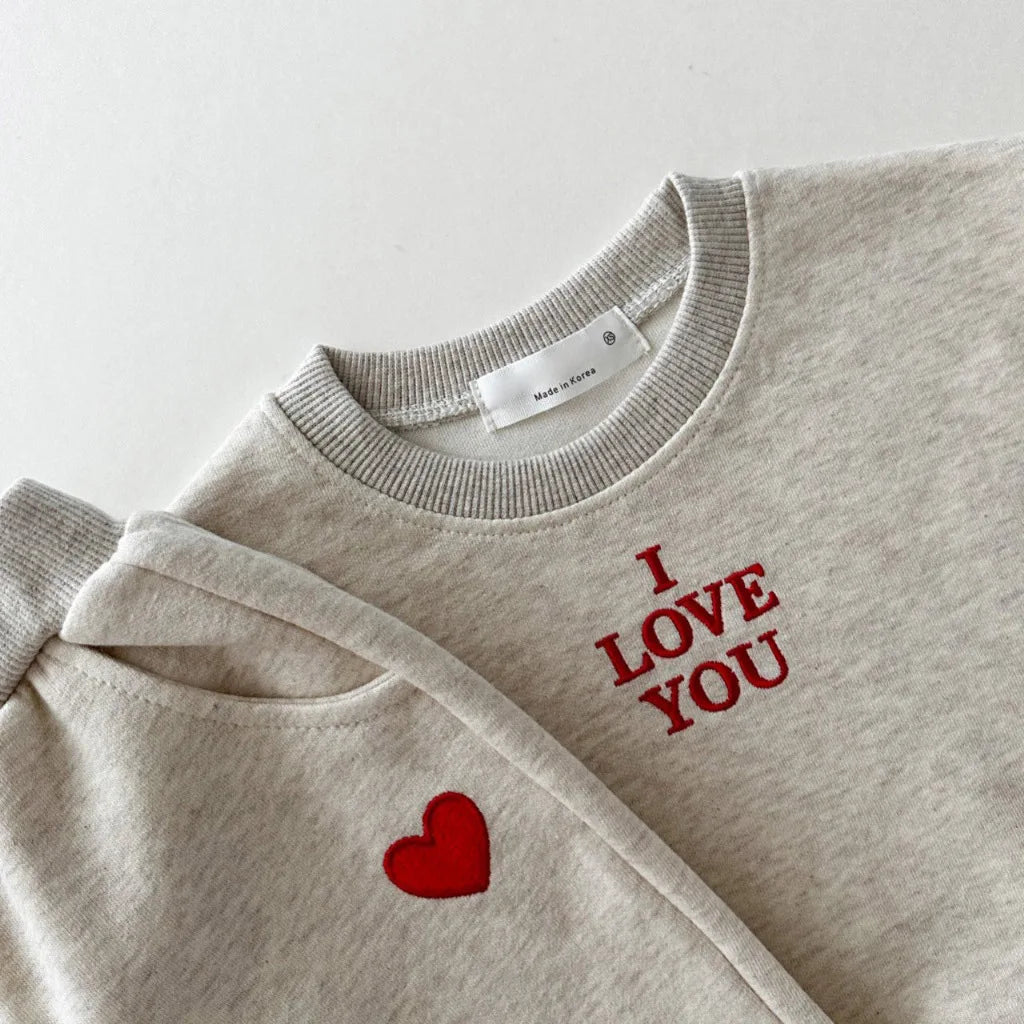 'I LOVE YOU' Jogger Set