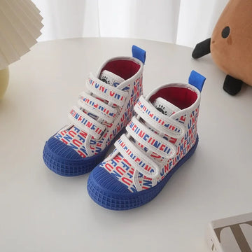 British Style High Top Canvas Sneakers