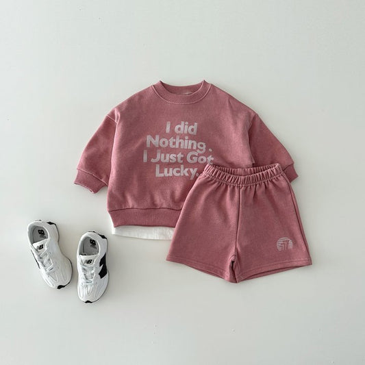 Letter Print Long-Sleeved Casual Set