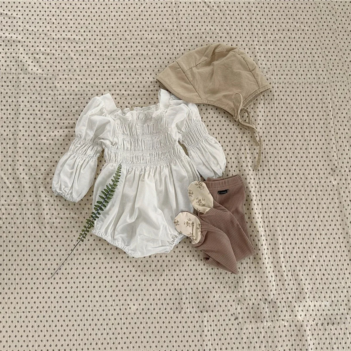 Girls Long Sleeved Ruched Onesie