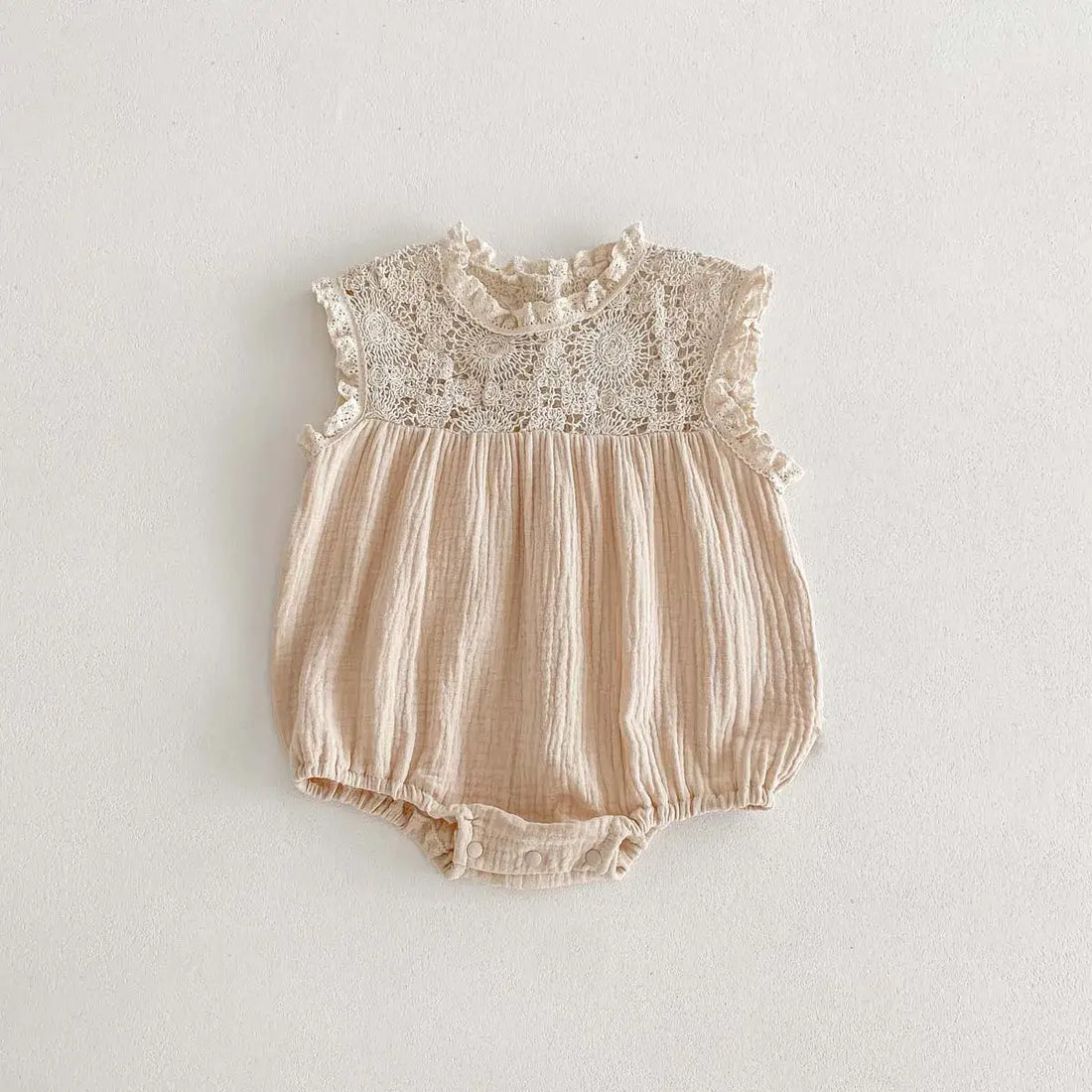 Girls Sleeveless Lace Onesie