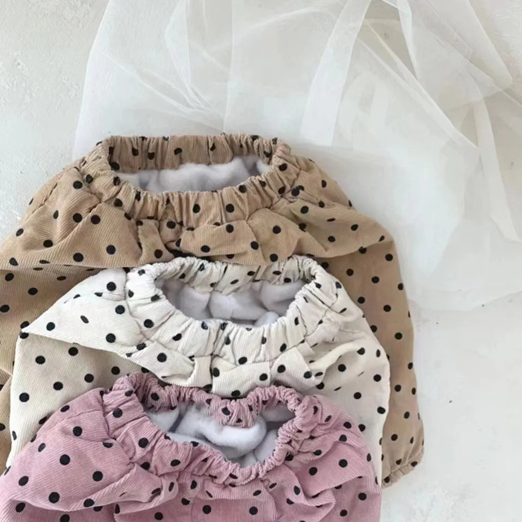 Thick Polka Dot Corduroy Pants