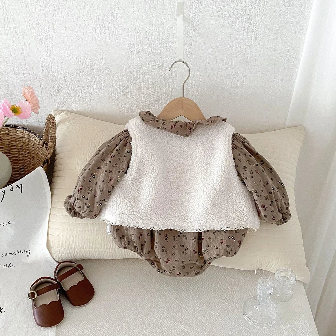 Sherpa Vest & Onesie Two-Piece Set