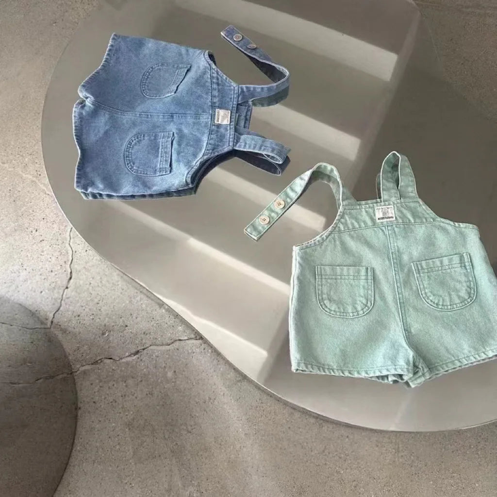 Girls Denim Overall Shorts