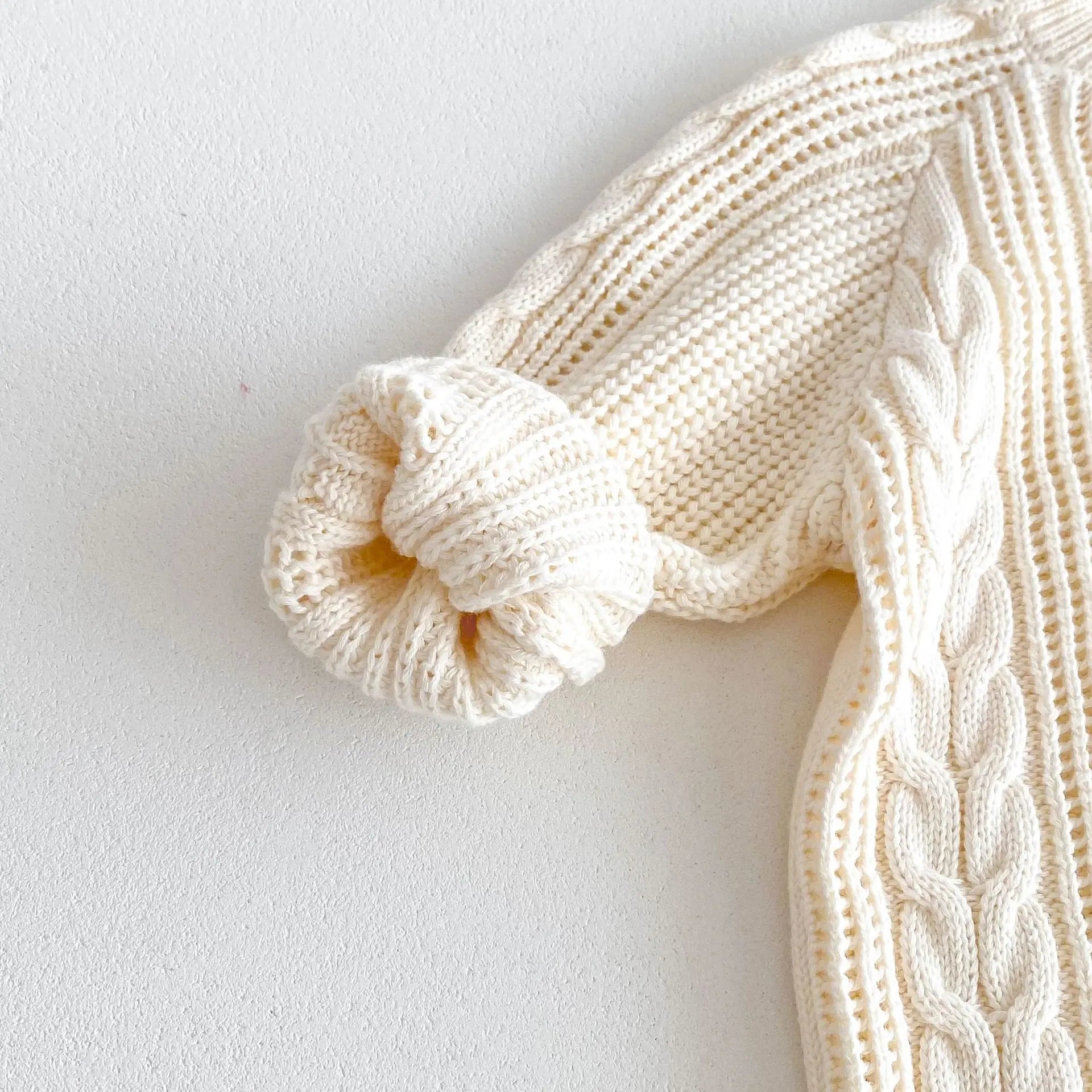 Kids Cable Knit Ivory Sweater