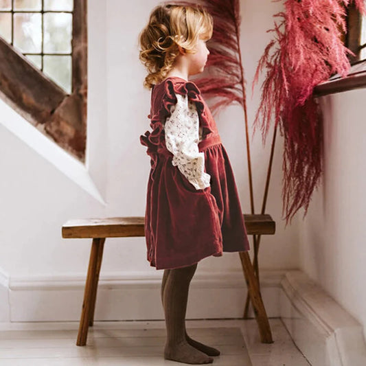 Petal Sleeveless Pleated Velvet Dress