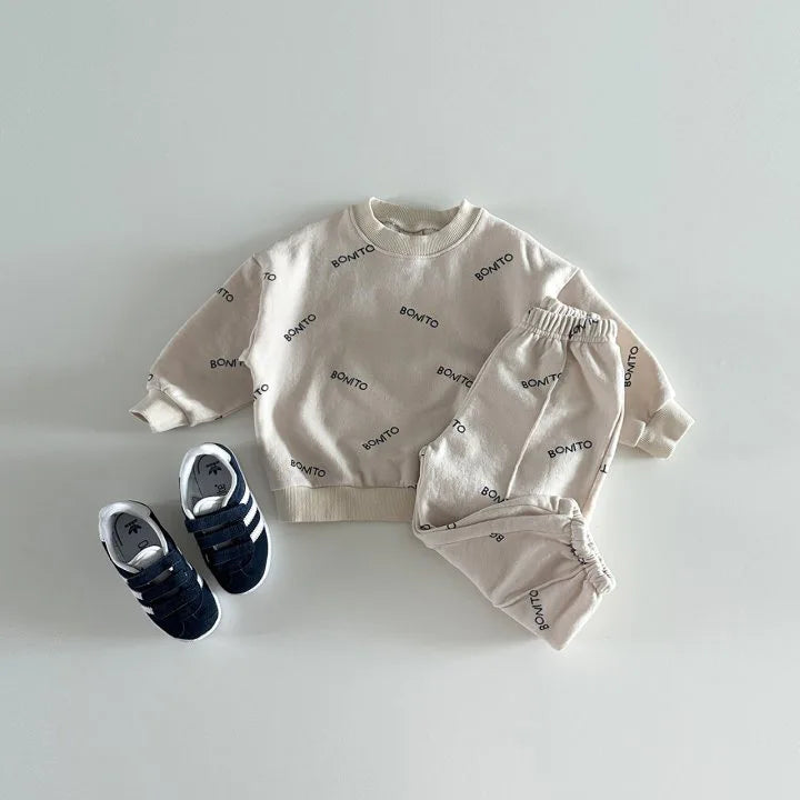 Letter Print Casual Jogger Set