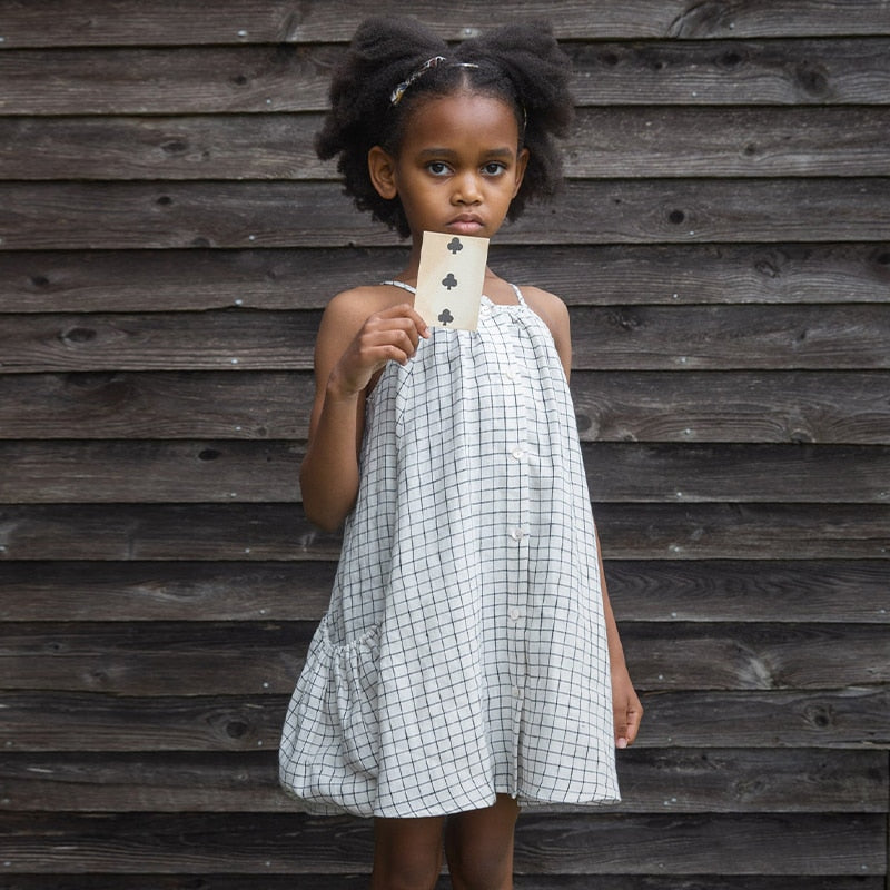 Girls Plaid Sleeveless Spaghetti Strap Dress