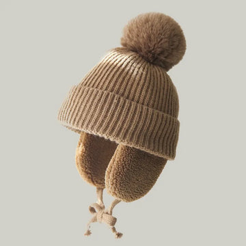 Pompom Earflap Winter Beanie