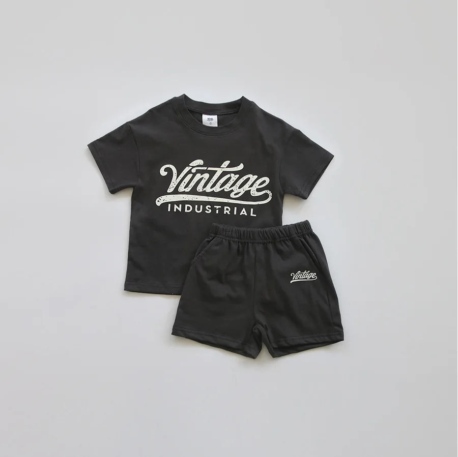 Vintage Unisex Baby T-shirt & Shorts Set