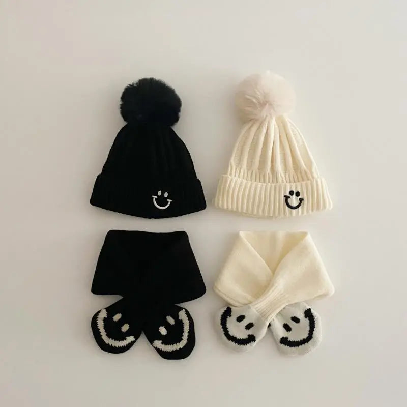 Smiley Beanie & Scarf Set