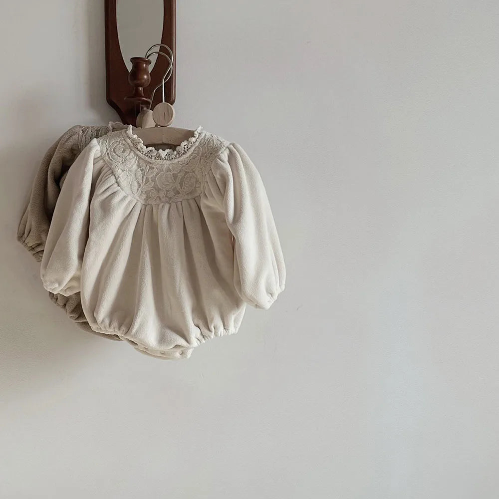 Soft & Warm Lace Collar Onesie