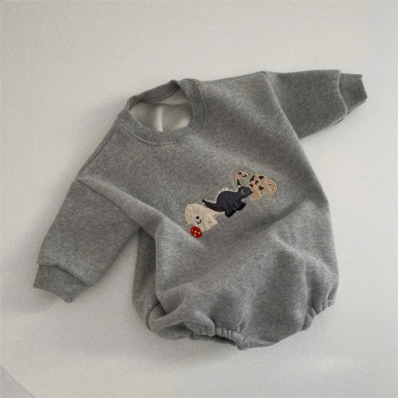 Thick Infant Dinosaur Print Onesie