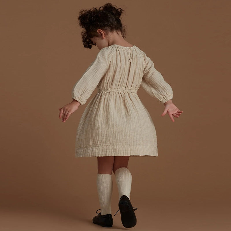 Long Sleeved Soft Muslin Dress