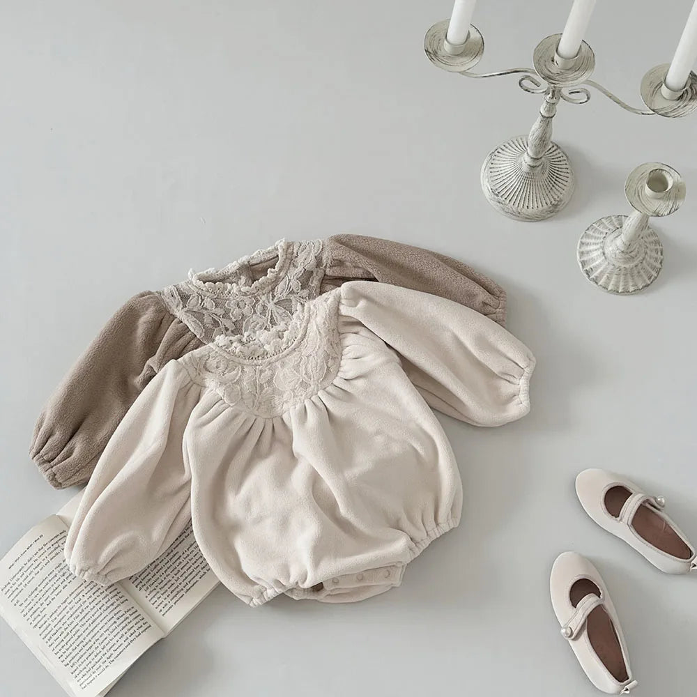 Soft & Warm Lace Collar Onesie