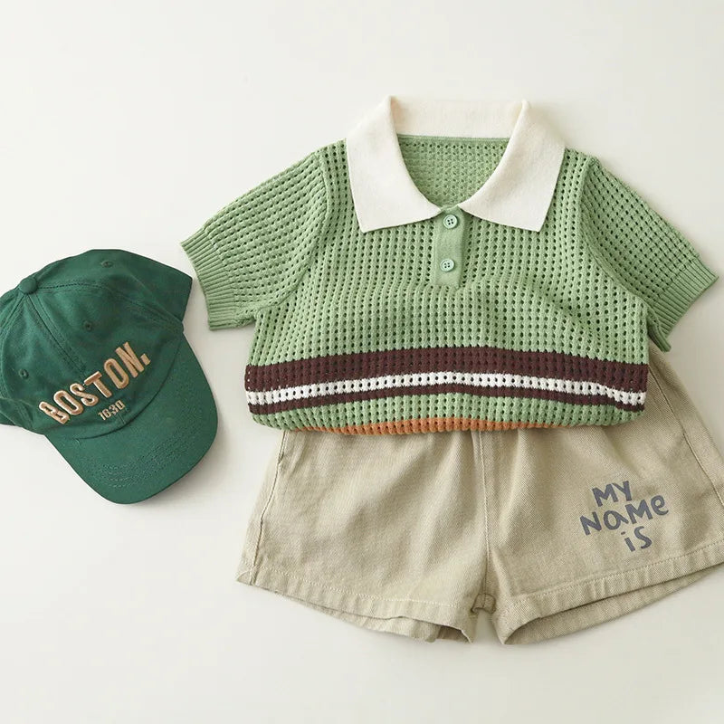 Kids Summer Polo  Knit T-Shirt