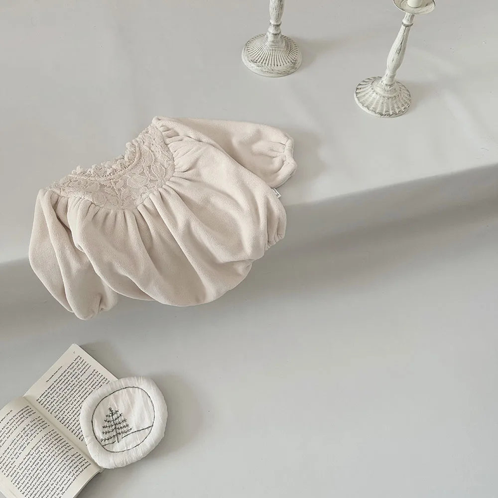 Soft & Warm Lace Collar Onesie