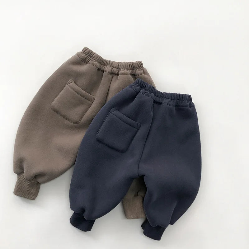 Solid Fleece Warm Harem Pants