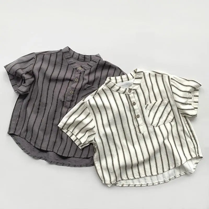 Vintage Striped Lightweight Short Sleeve Shirt