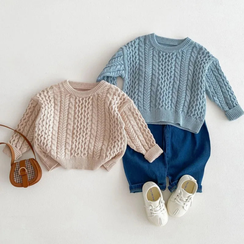 Solid-Color Knit Sweater