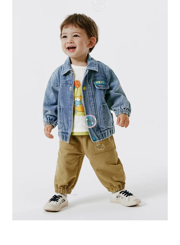 Cartoon Print Denim Jacket