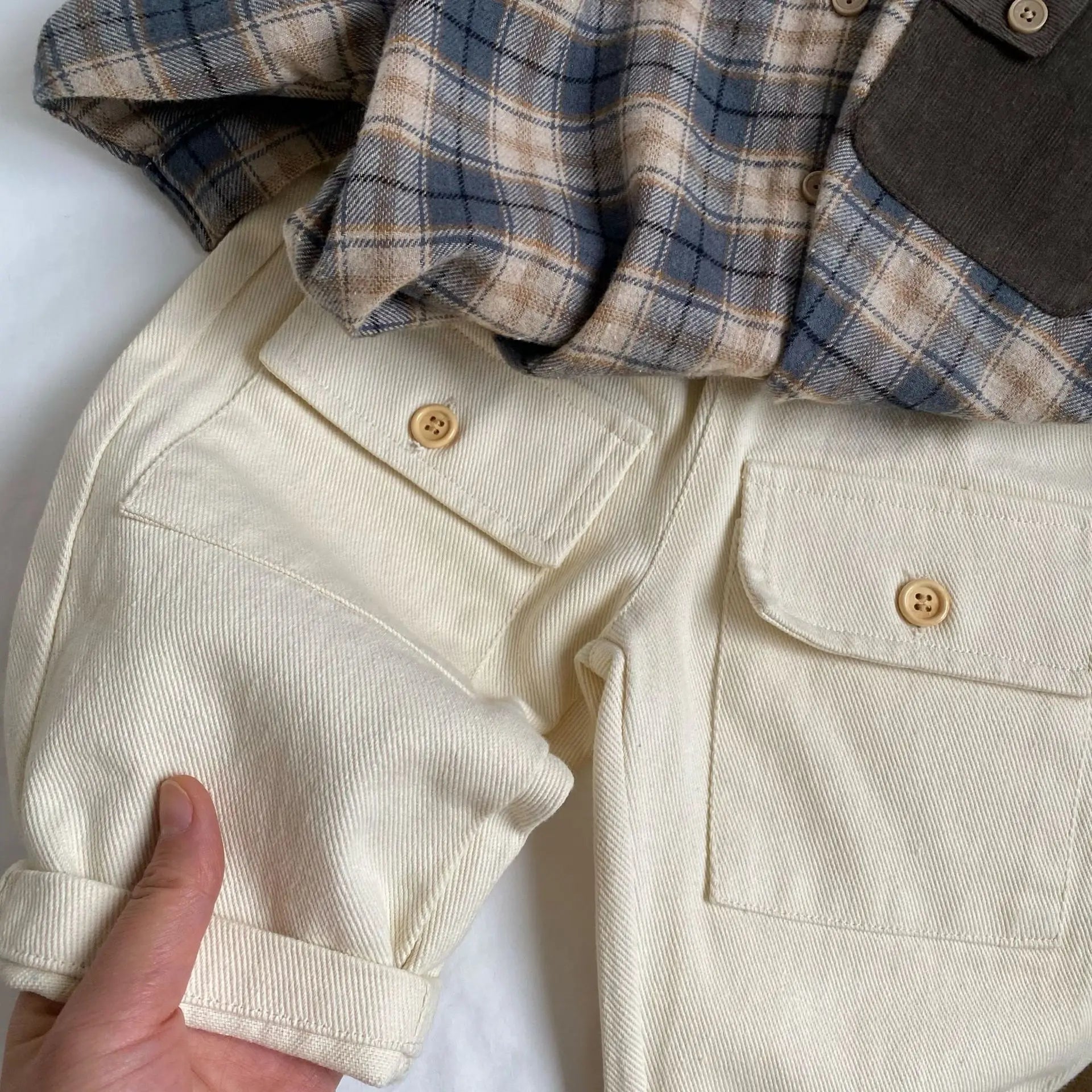 Front-Pocket Solid Casual Pants