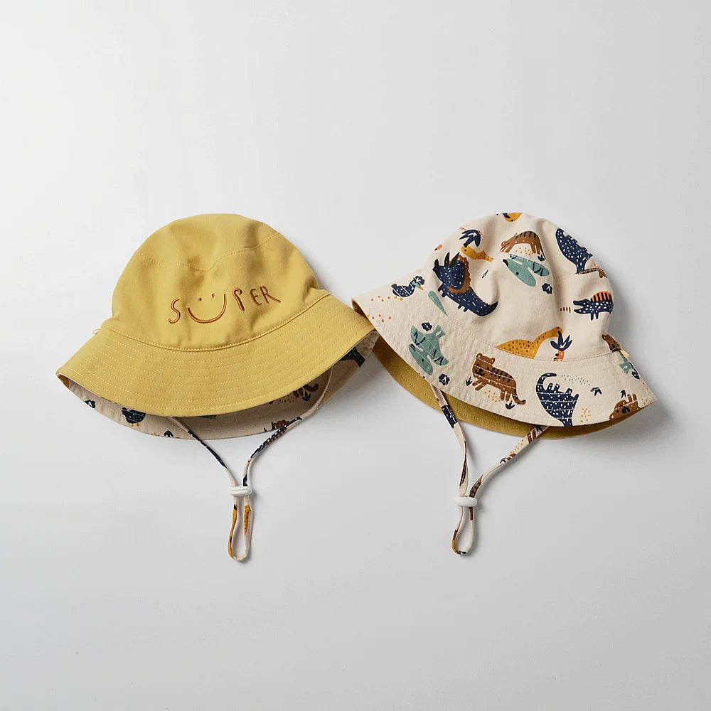 Reversible Printed Bucket Hat Yellow / 50cm