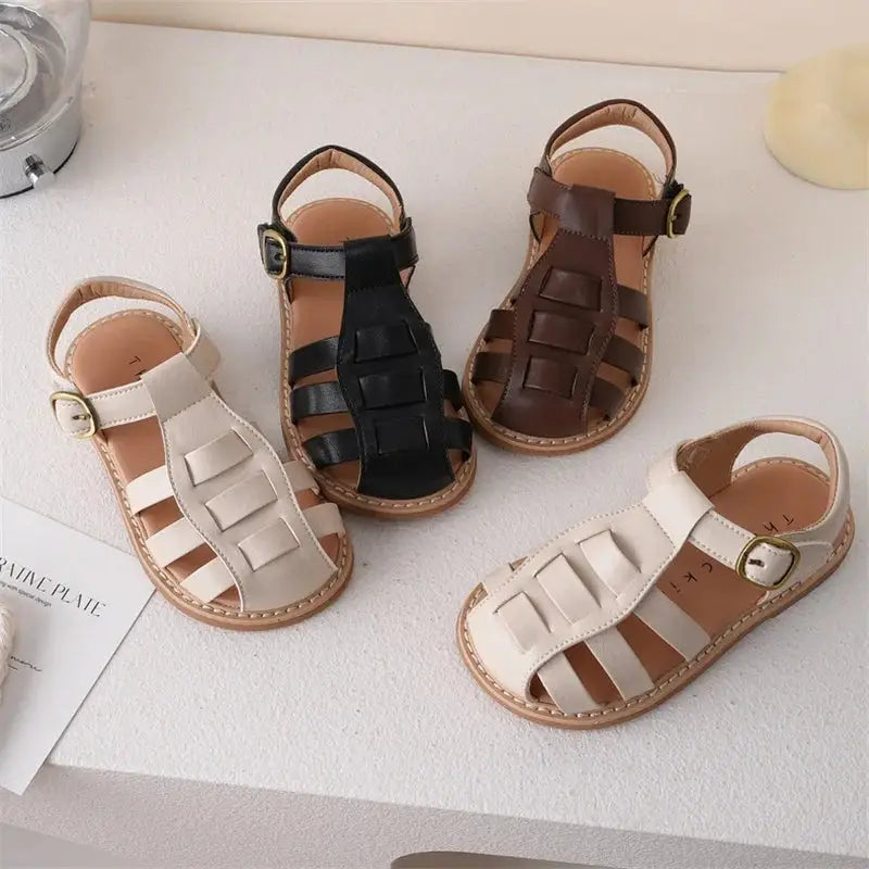 Girls' Gladiator Solid Sandals