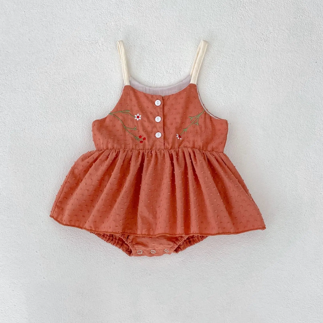 Girls Embroidered Camisole Onesie