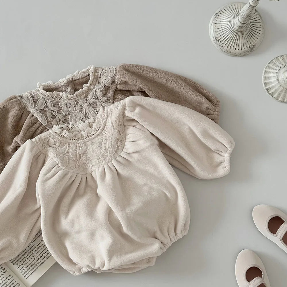 Soft & Warm Lace Collar Onesie