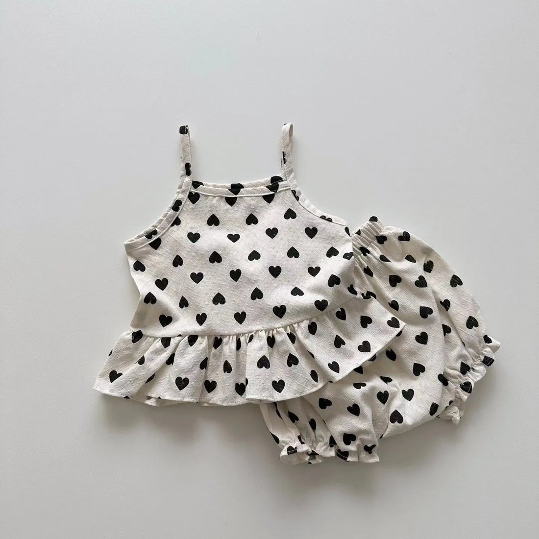 Heart Print Tank And Shorts Set