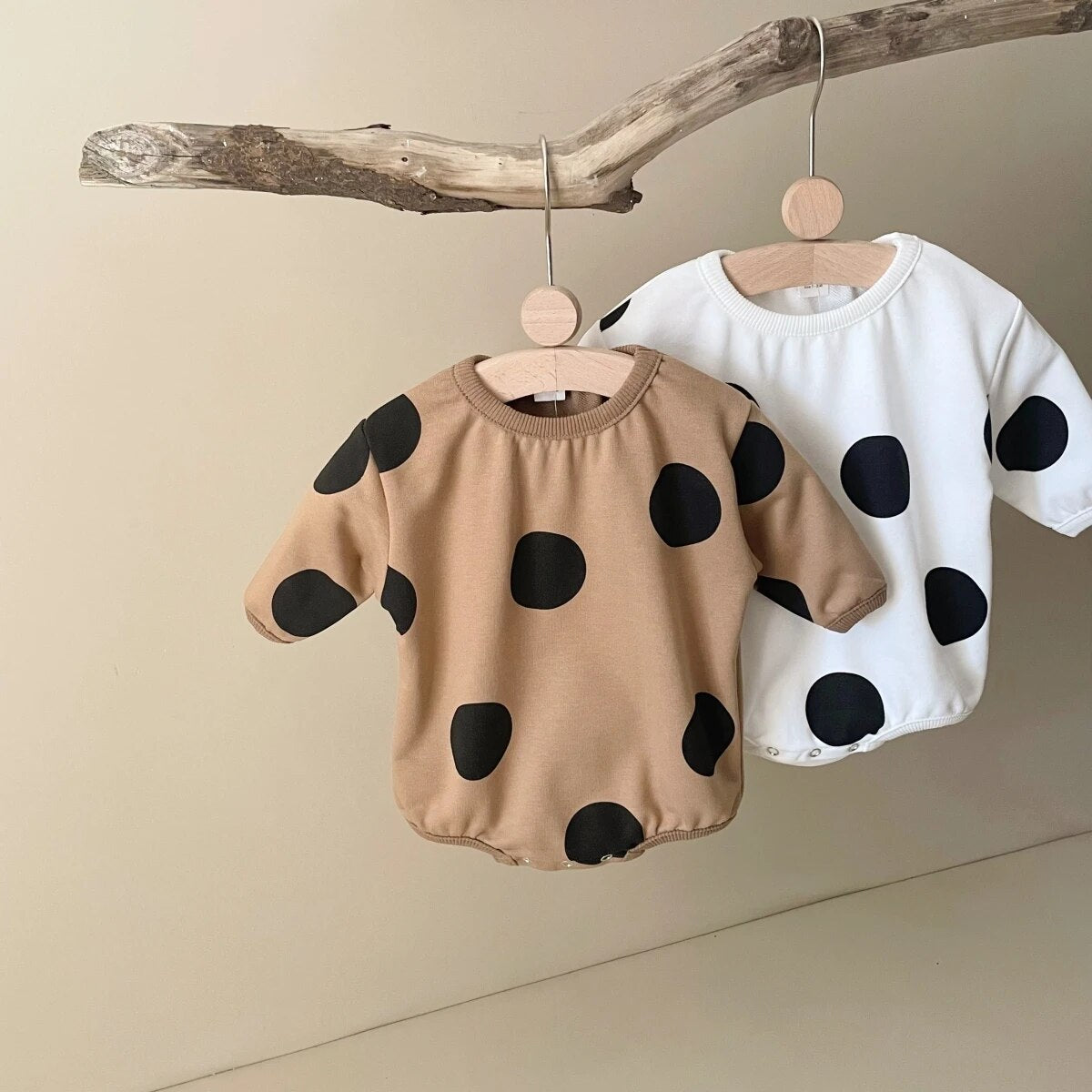 Polka Dot Long-Sleeved Onesie