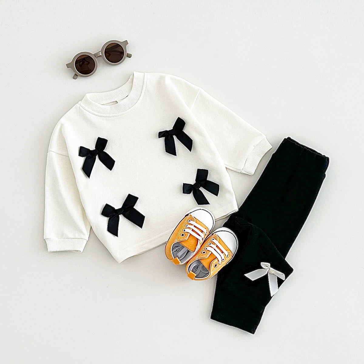 Girls Long Sleeved Bow Top & Pants Set