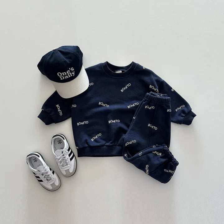 Letter Print Casual Jogger Set