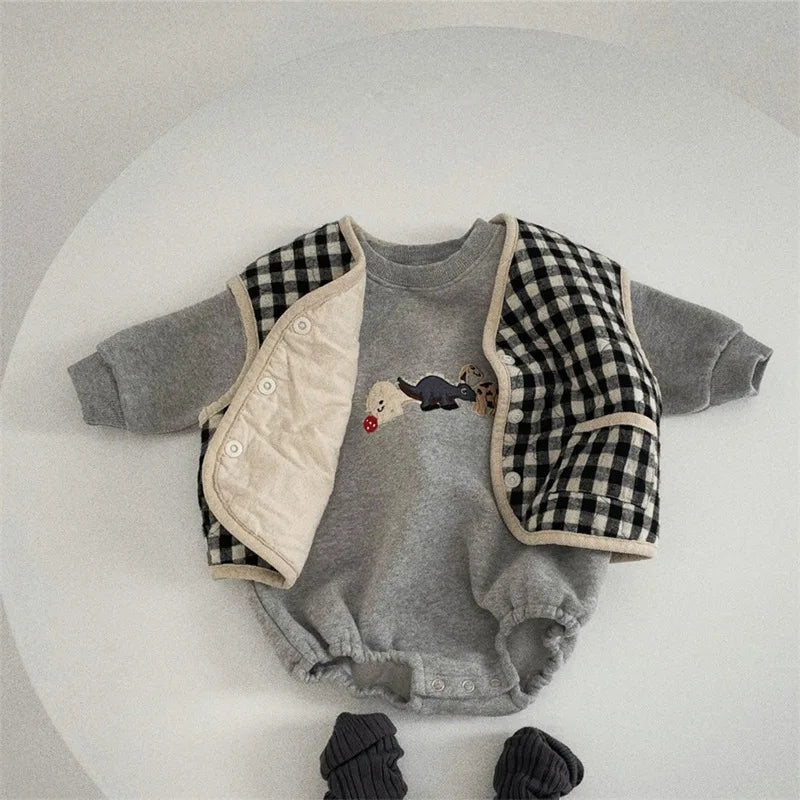 Thick Infant Dinosaur Print Onesie
