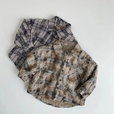 Retro Thick Fleece Flannel Shirt